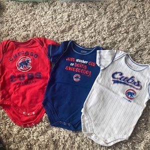 3 Cubs 18 month onesies